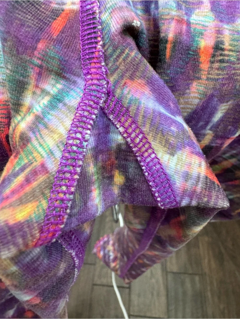 ALO Yoga Purple Multicolor Patterned Leggings